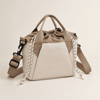 Bolso Noruli Daily Mini color Duna beige, pequeño y compacto para mujer
