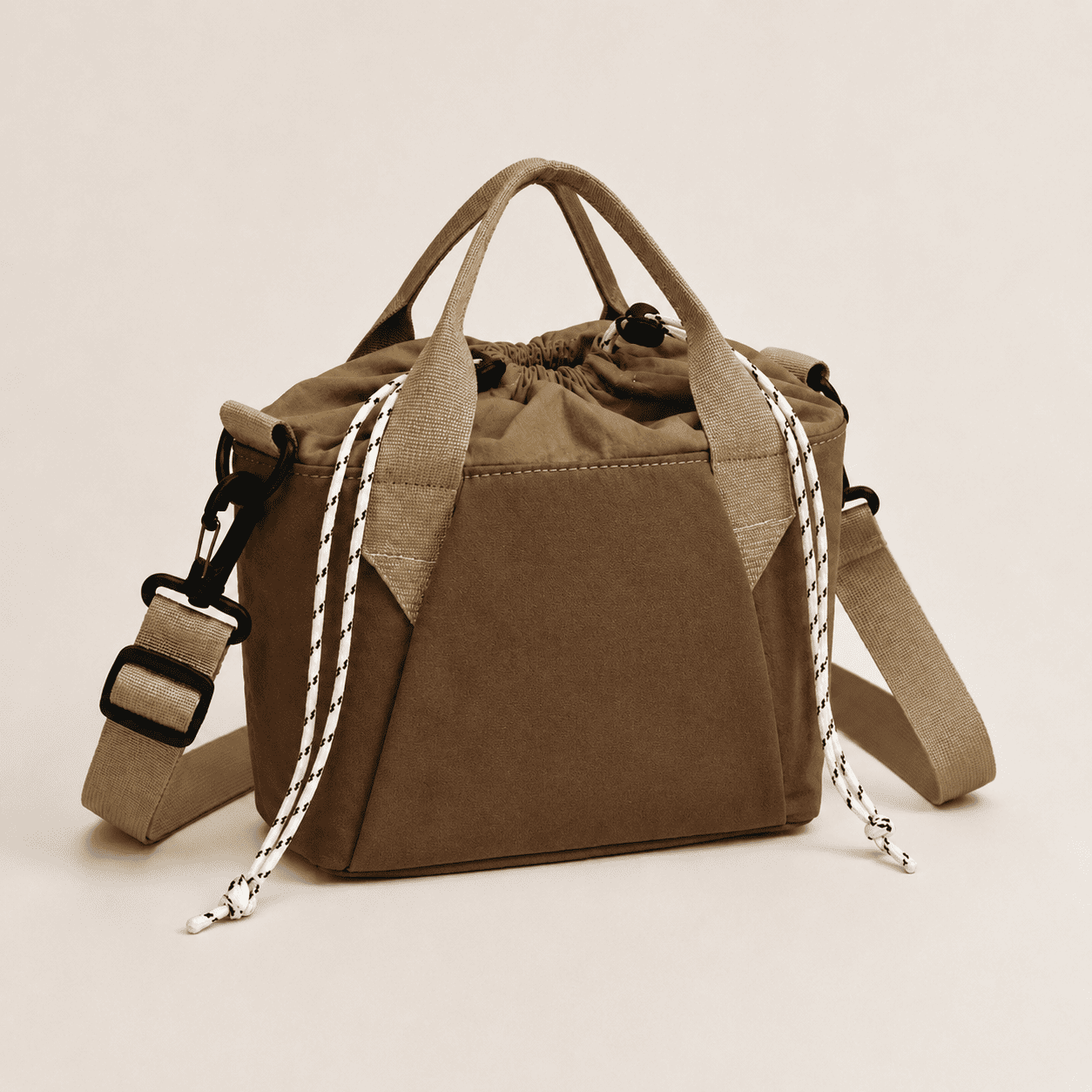 Bolso Noruli Daily Mini color Moka marrón, bolso compacto resistente al agua